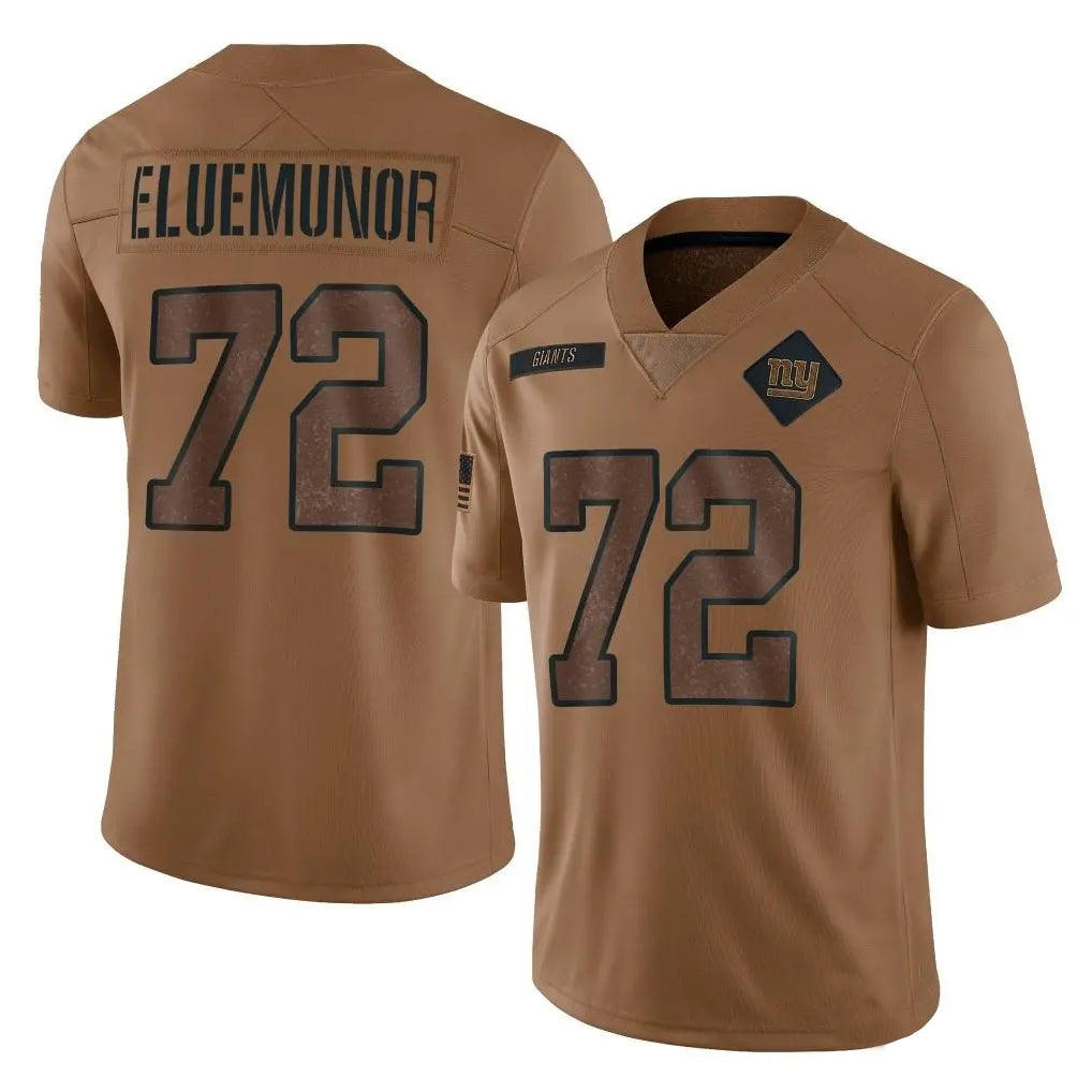 Kieara NY.Giants #72 Jermaine Eluemunor Player Brown Salute To Service Limited Stitched Jerseys