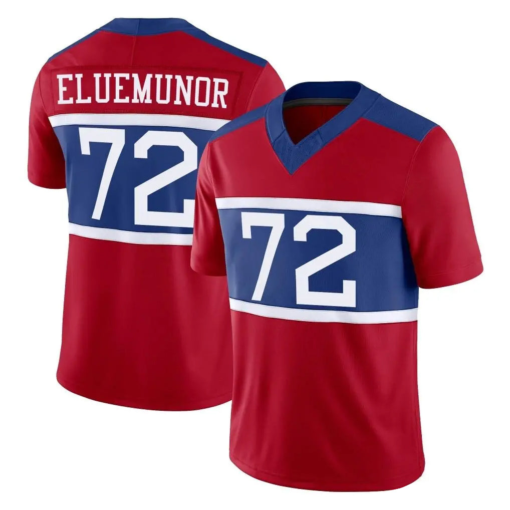 Kieara NY.Giants #72 Jermaine Eluemunor Player Red Century Vapor F.U.S.E. Home Game Stitched Jerseys