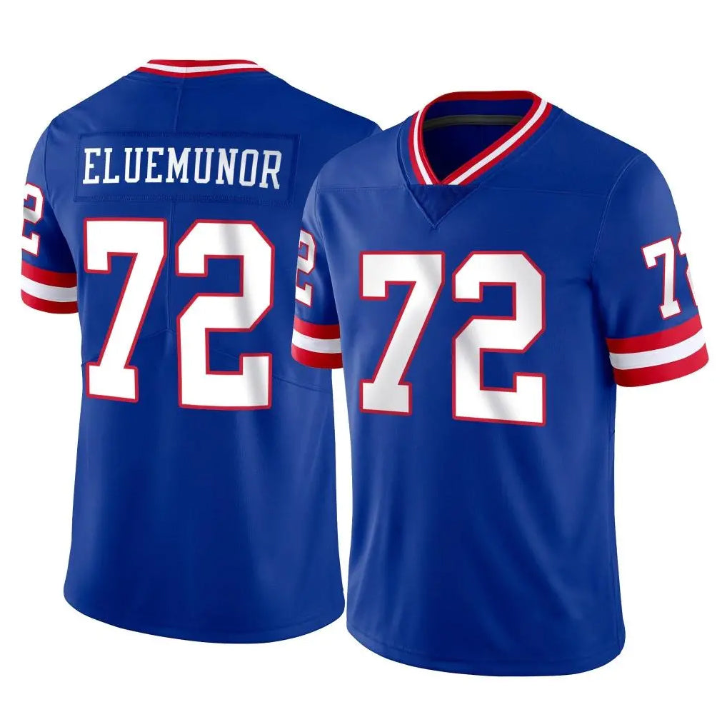 Kieara NY.Giants #72 Jermaine Eluemunor Player Royal Classic Vapor Home Game Stitched Jerseys