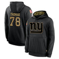 Kieara NY.Giants #78 Andrew Thomas Player Black Salute to Service Hoodies Limited Game Stitched Jerseys