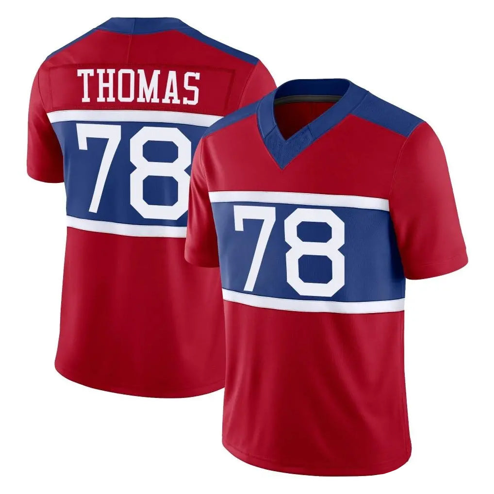 Kieara NY.Giants #78 Andrew Thomas Player Red Century Vapor F.U.S.E. Home Game Stitched Jerseys
