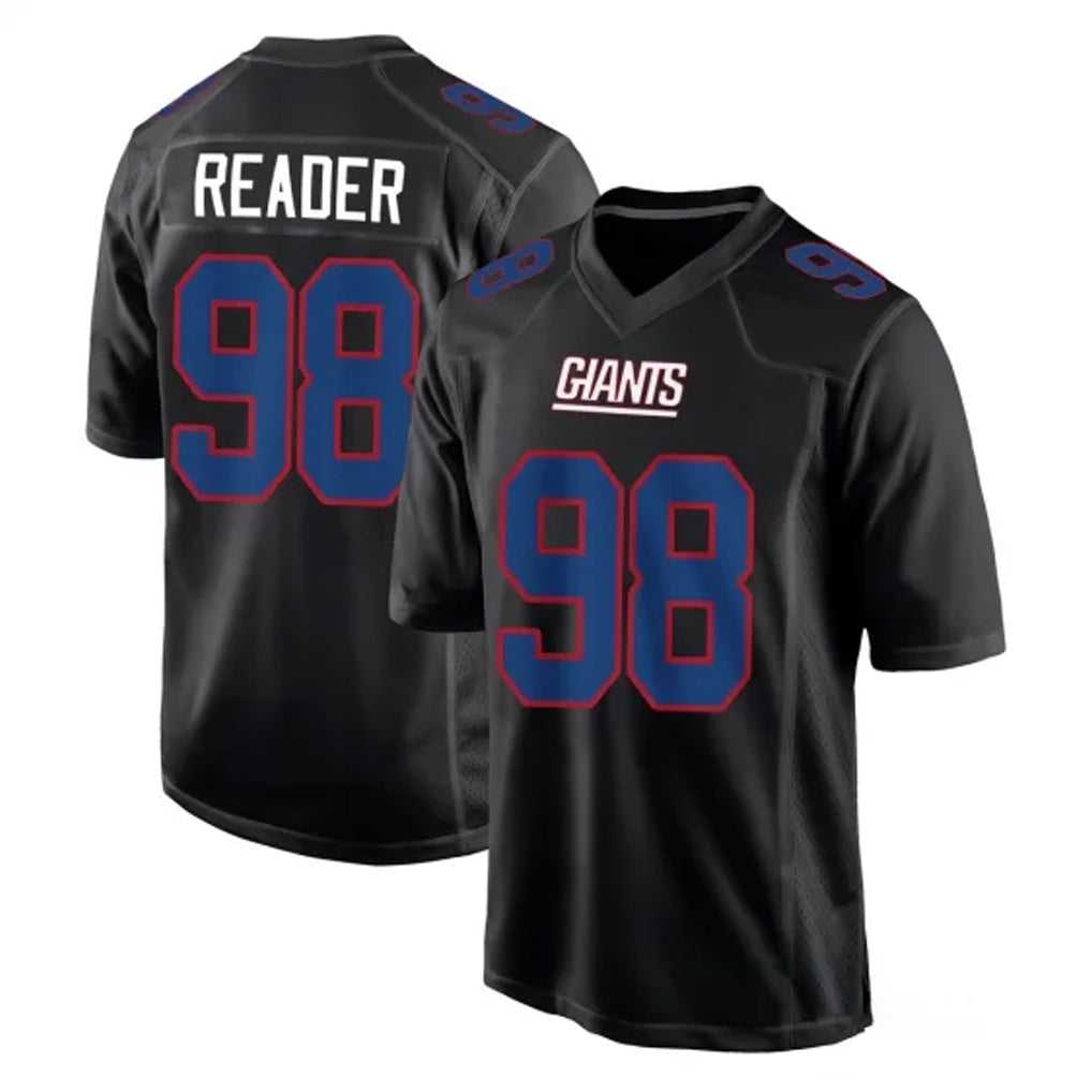 Kieara NY.Giants #98 DJ Reader Player Carbon Fashion Limited Home Game Stitched Jerseys