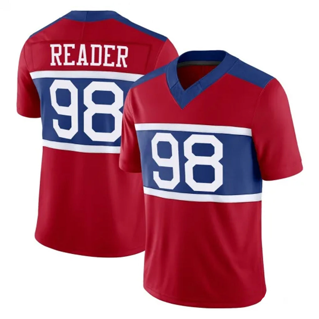 Kieara NY.Giants #98 DJ Reader Player Red Century Vapor F.U.S.E. Home Game Stitched Jerseys