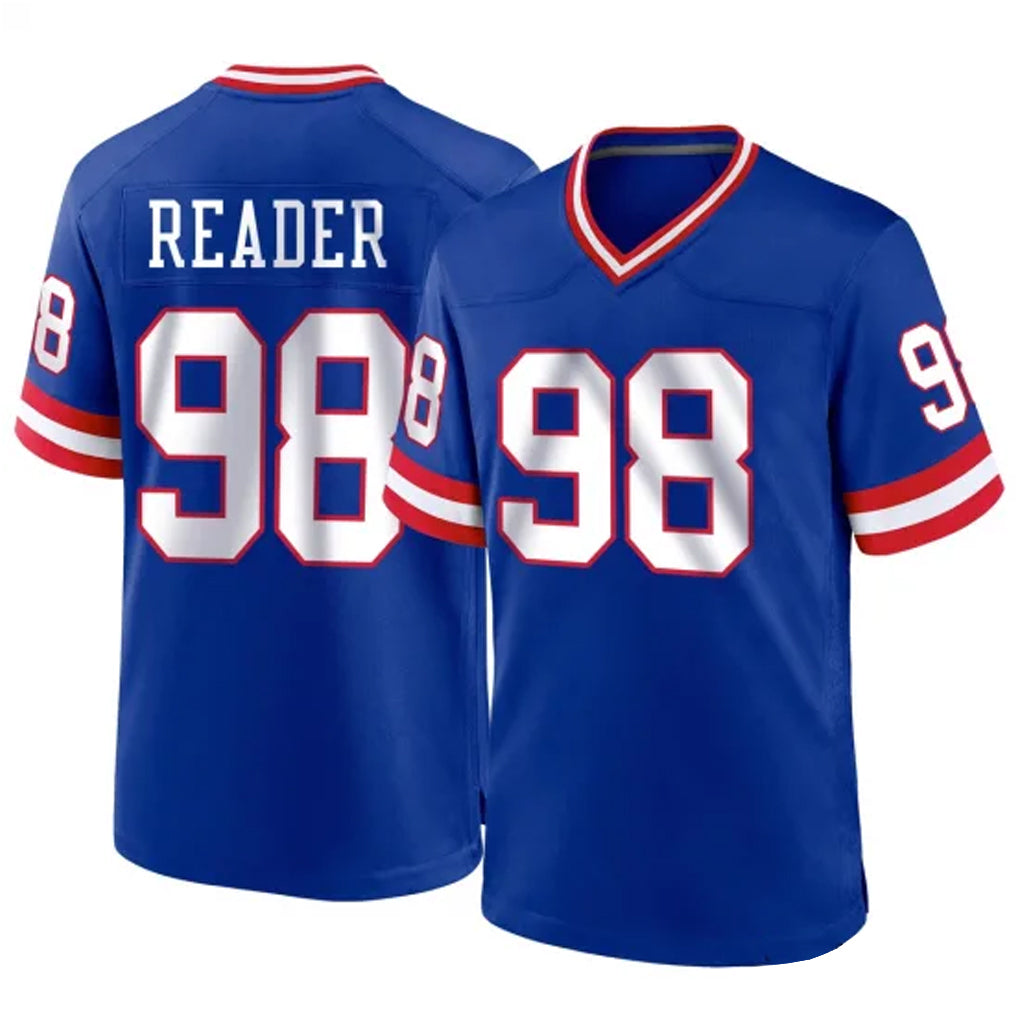 Kieara NY.Giants #98 DJ Reader Player Royal Classic Home Game Stitched Jerseys