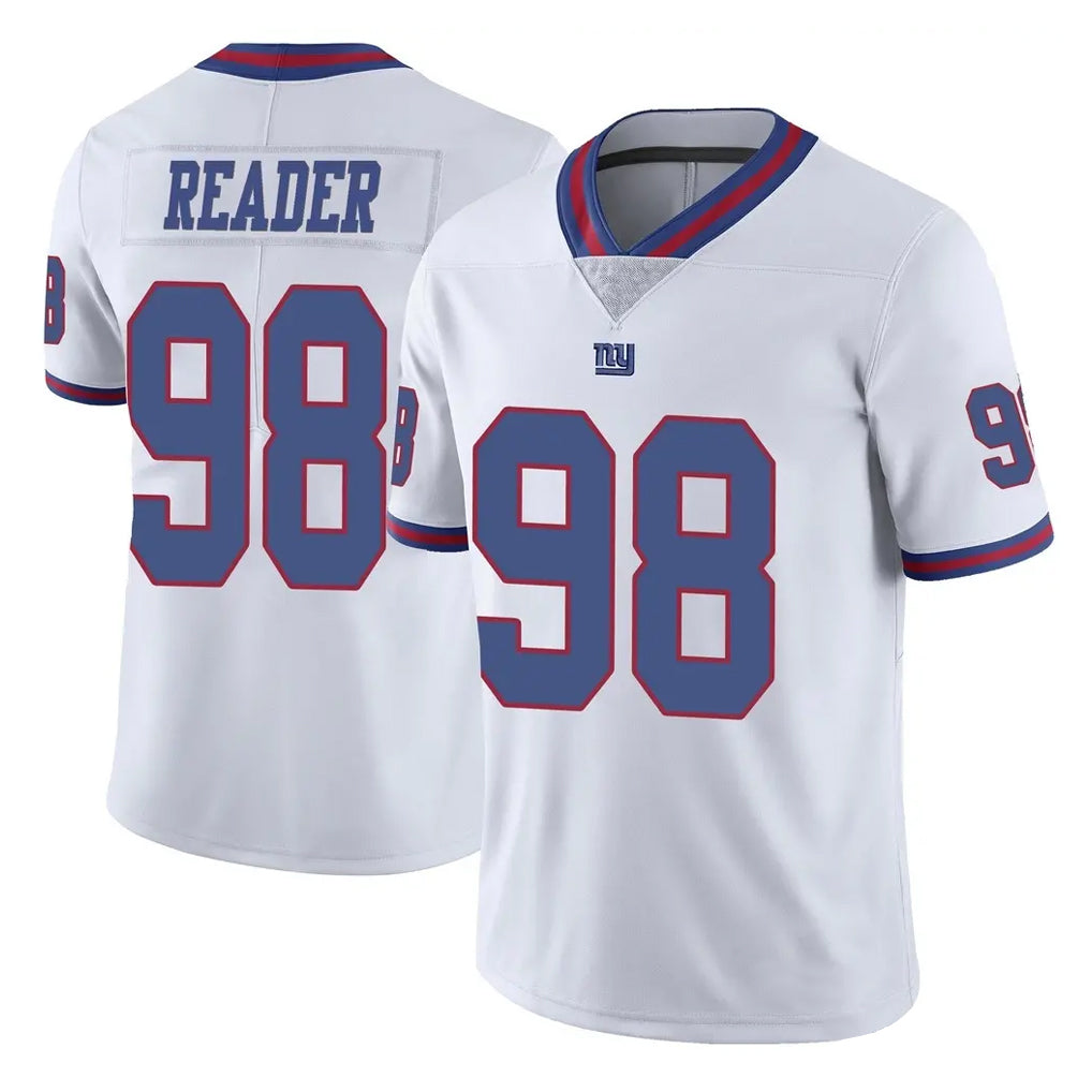 Kieara NY.Giants #98 DJ Reader Player White Color Rush Home Game Stitched Jerseys