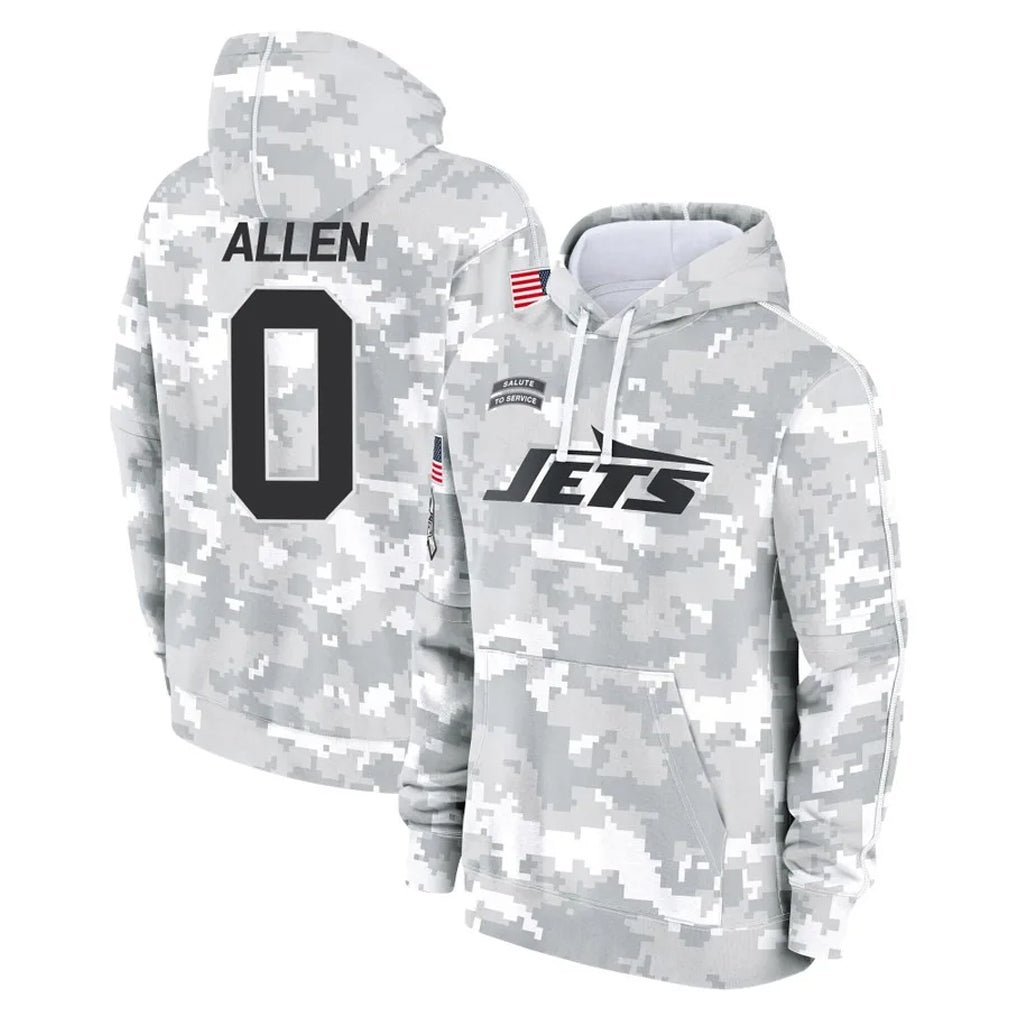 Kieara NY.Jets #0 Braelon Allen Player Arctic Camo Salute to Service Pullover Hoodies Limited Game Stitched Jerseys