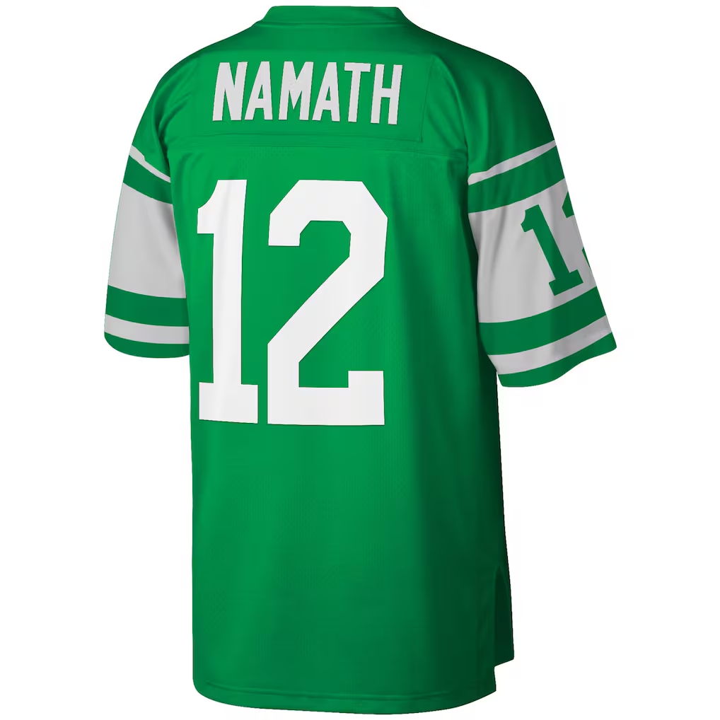 Kieara NY.Jets #12 Joe Namath Mitchell & Ness Kelly Green Legacy Replica Stitched Puhic Jersey