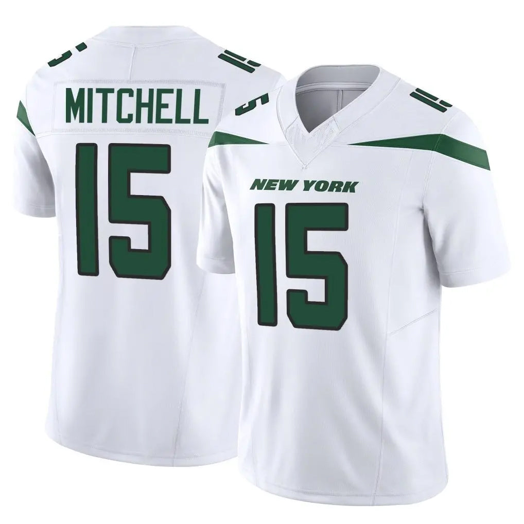 Kieara NY.Jets #15 Adonai Mitchell Player White Limited Vapor F.U.S.E. Home Game Stitched Jerseys