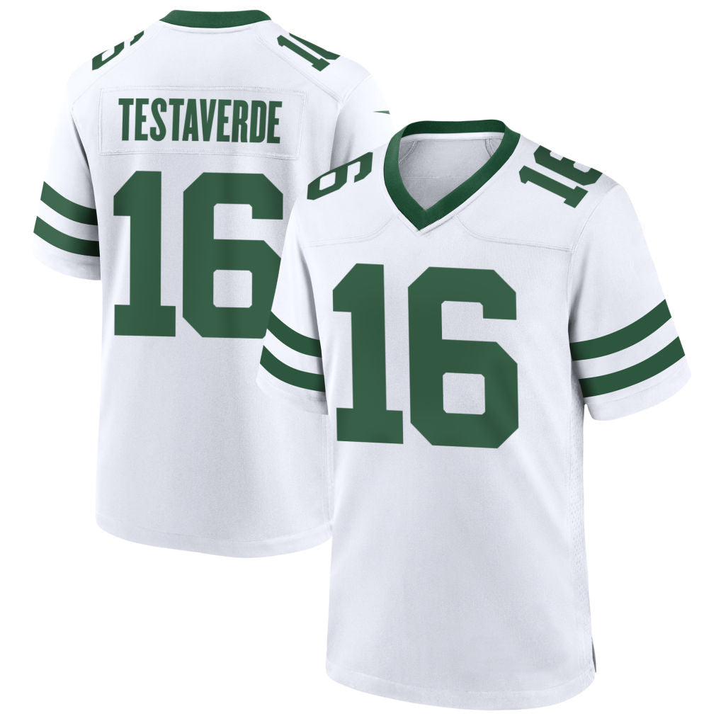 Kieara NY.Jets #16 Vinny Testaverde Player White Home Game Stitched Jerseys