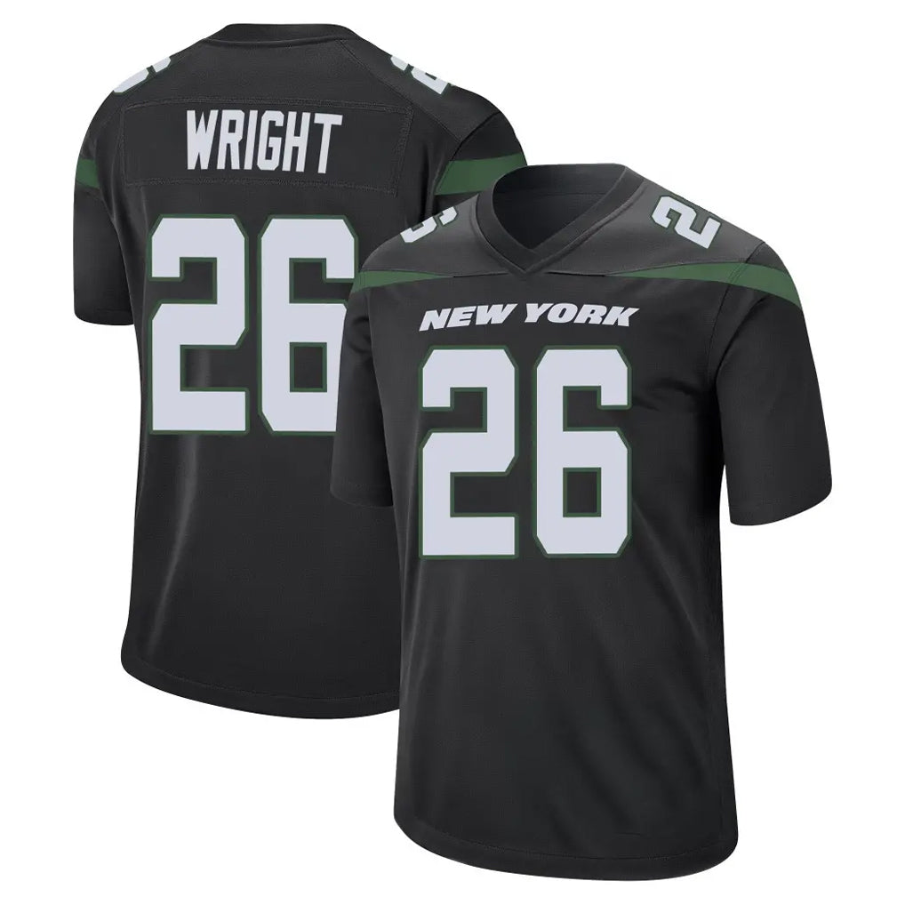 Kieara NY.Jets #26 Nahshon Wright Player Stealth Black Home Game Stitched Jerseys