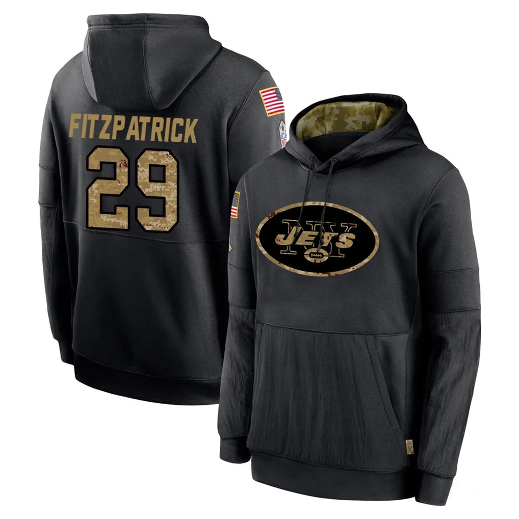 Kieara NY.Jets #29 Minkah Fitzpatrick Player Black Salute to Service Hoodies Limited Game Stitched Jerseys