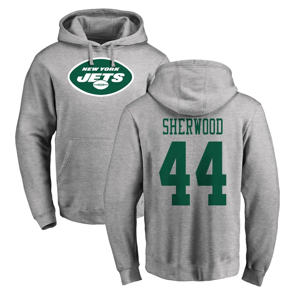 Kieara NY.Jets #44 Jamien Sherwood Player Gray LOGO Pullover Hoodies Limited Game Stitched Jerseys