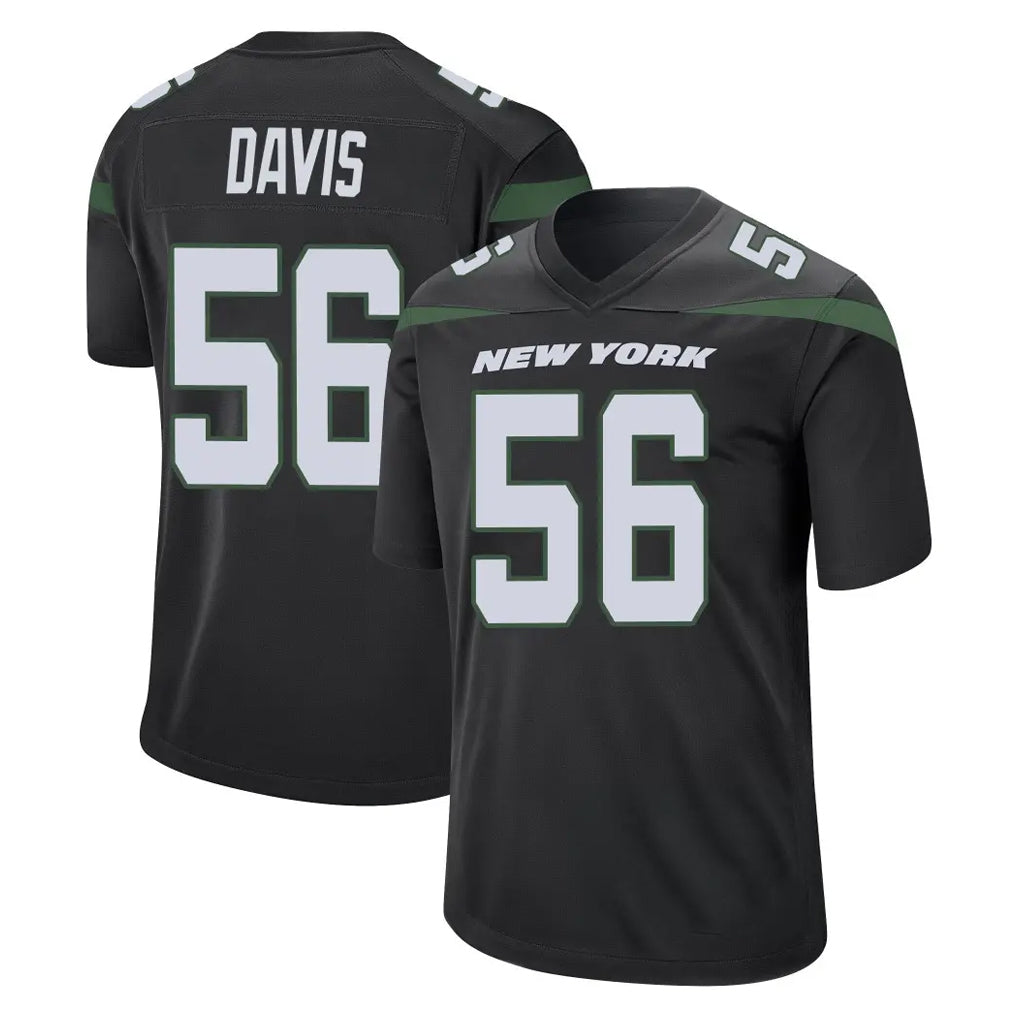 Kieara NY.Jets #56 Demario Davis Player Stealth Black Home Game Stitched Jerseys