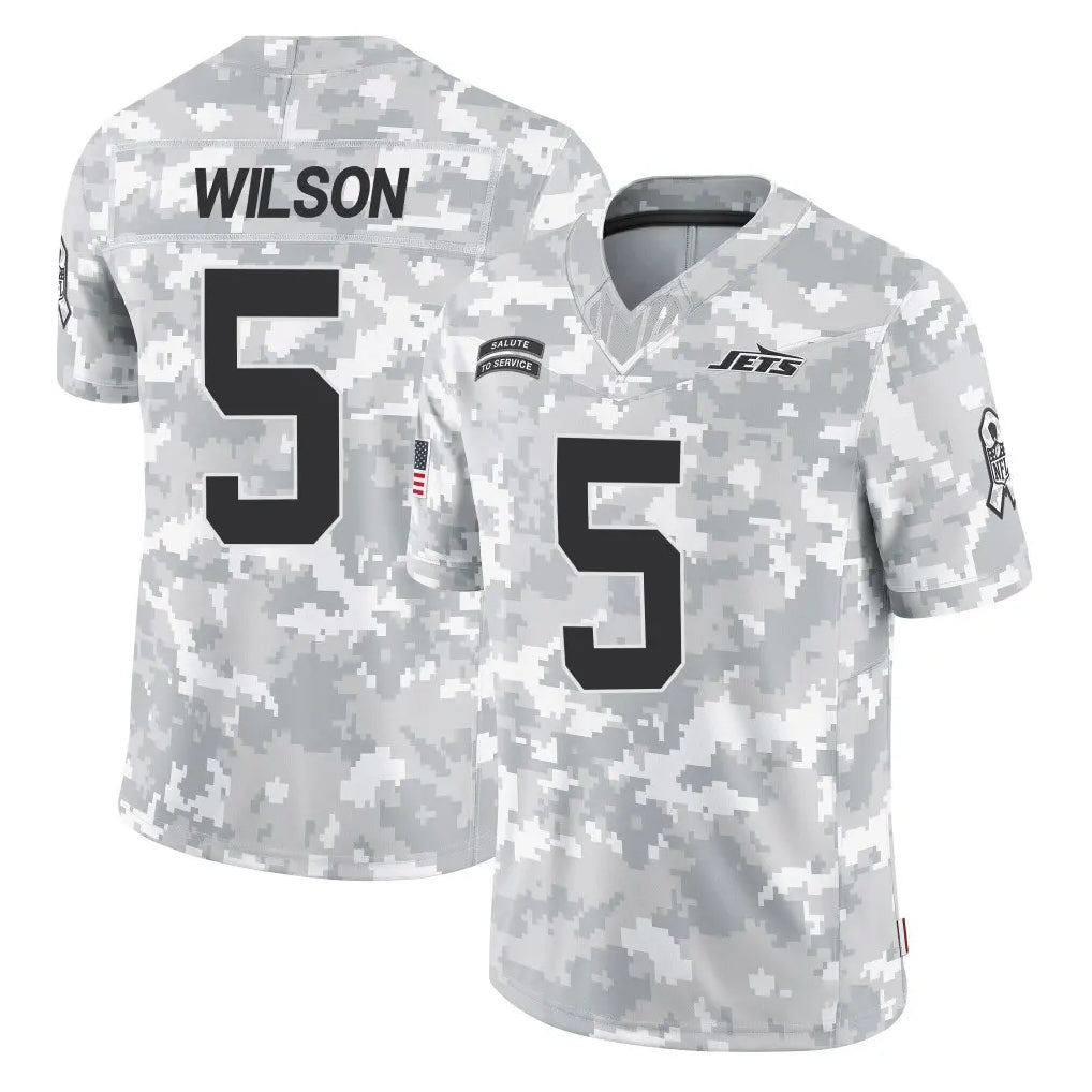 Kieara NY.Jets #5 Garrett Wilson Player Arctic Camo Salute to Service Limited Game Stitched Jerseys