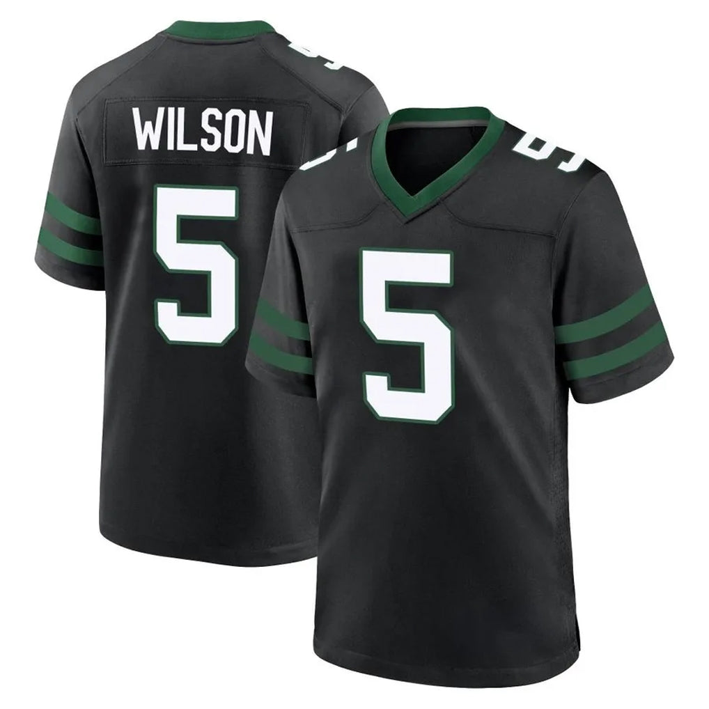 Kieara NY.Jets #5 Garrett Wilson Player Black Legacy Home Game Stitched Jerseys