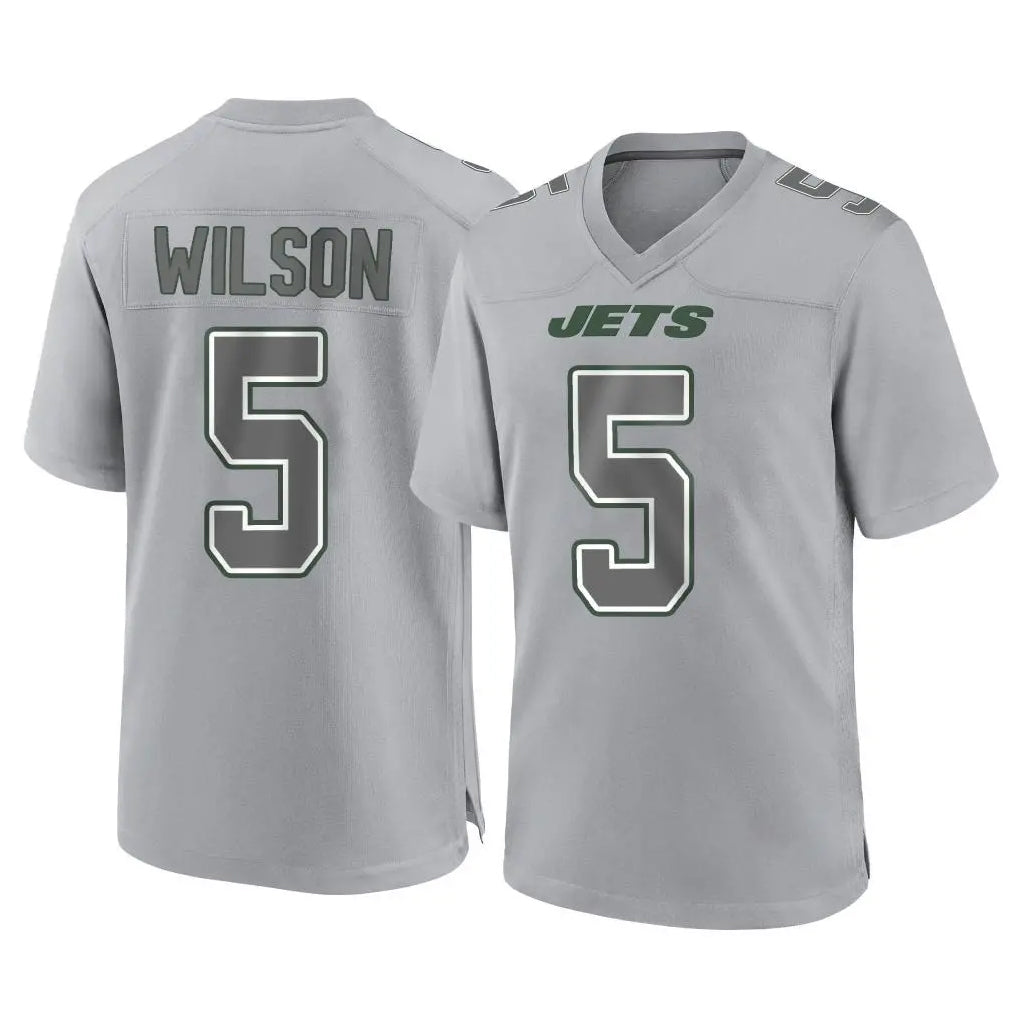 Kieara NY.Jets #5 Garrett Wilson Player Gray Limited Atmosphere Fashion Home Game Stitched Jerseys