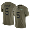 Kieara NY.Jets #5 Garrett Wilson Player Olive Salute To Service Limited Stitched Jerseys