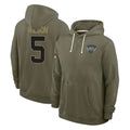 Kieara NY.Jets #5 Garrett Wilson Player Olive Salute to Service Pullover Hoodies Limited Stitched Jerseys