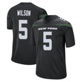 Kieara NY.Jets #5 Garrett Wilson Player Stealth Black Home Game Stitched Jerseys