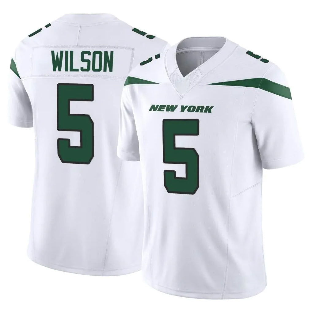 Kieara NY.Jets #5 Garrett Wilson Player White Limited Vapor F.U.S.E. Home Game Stitched Jerseys