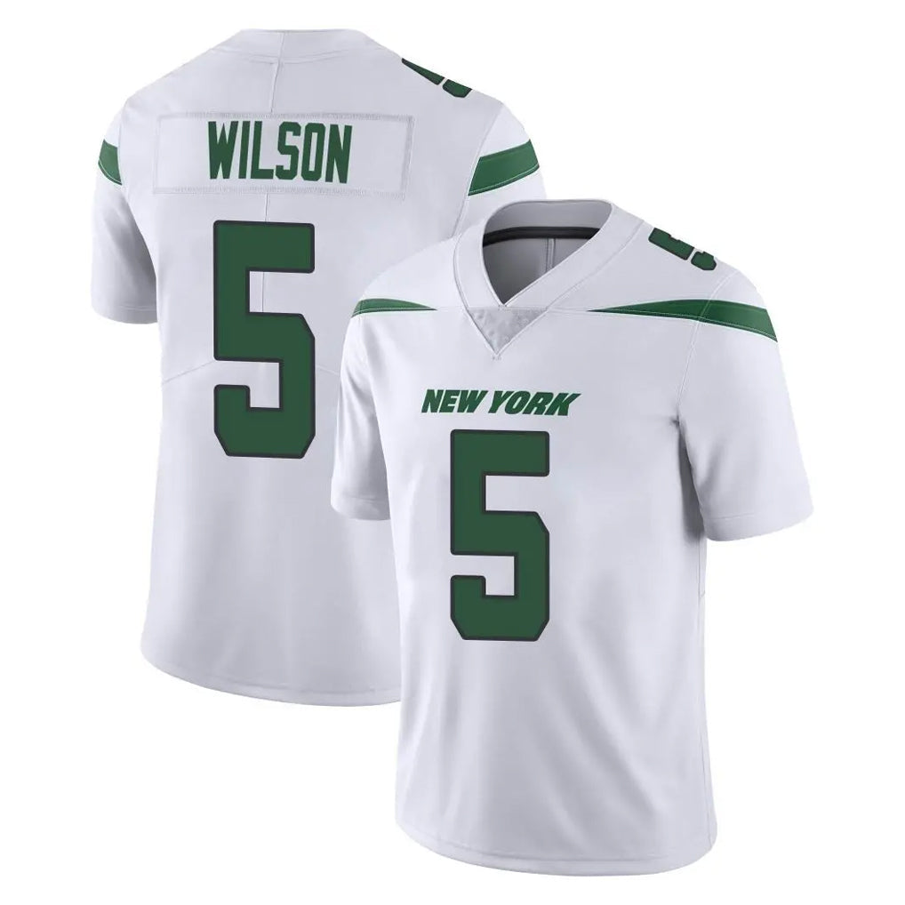 Kieara NY.Jets #5 Garrett Wilson Player White Spotlight Limited Vapor Home Game Stitched Jerseys