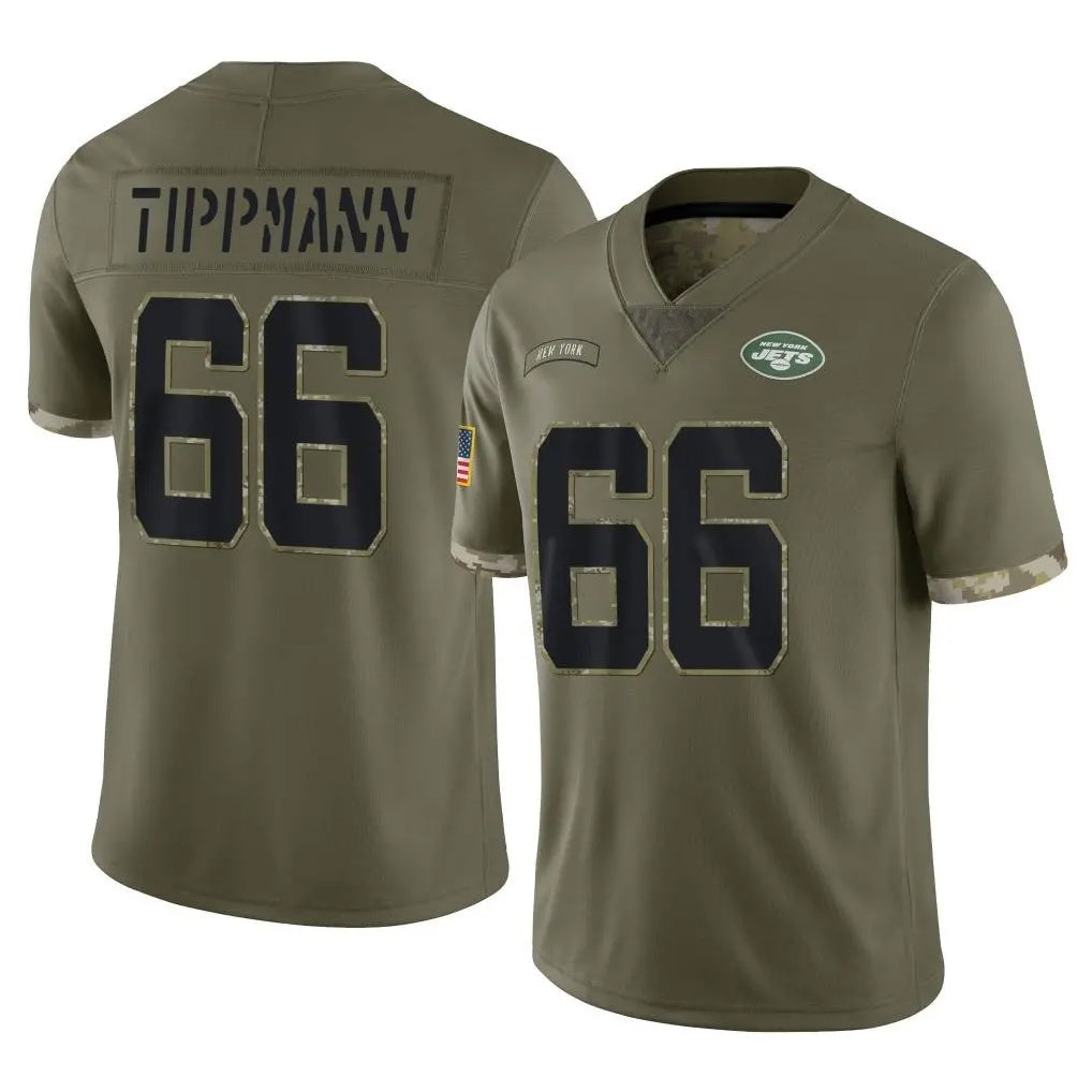 Kieara NY.Jets #66 Joe Tippmann Player Olive Salute To Service Limited Stitched Jerseys