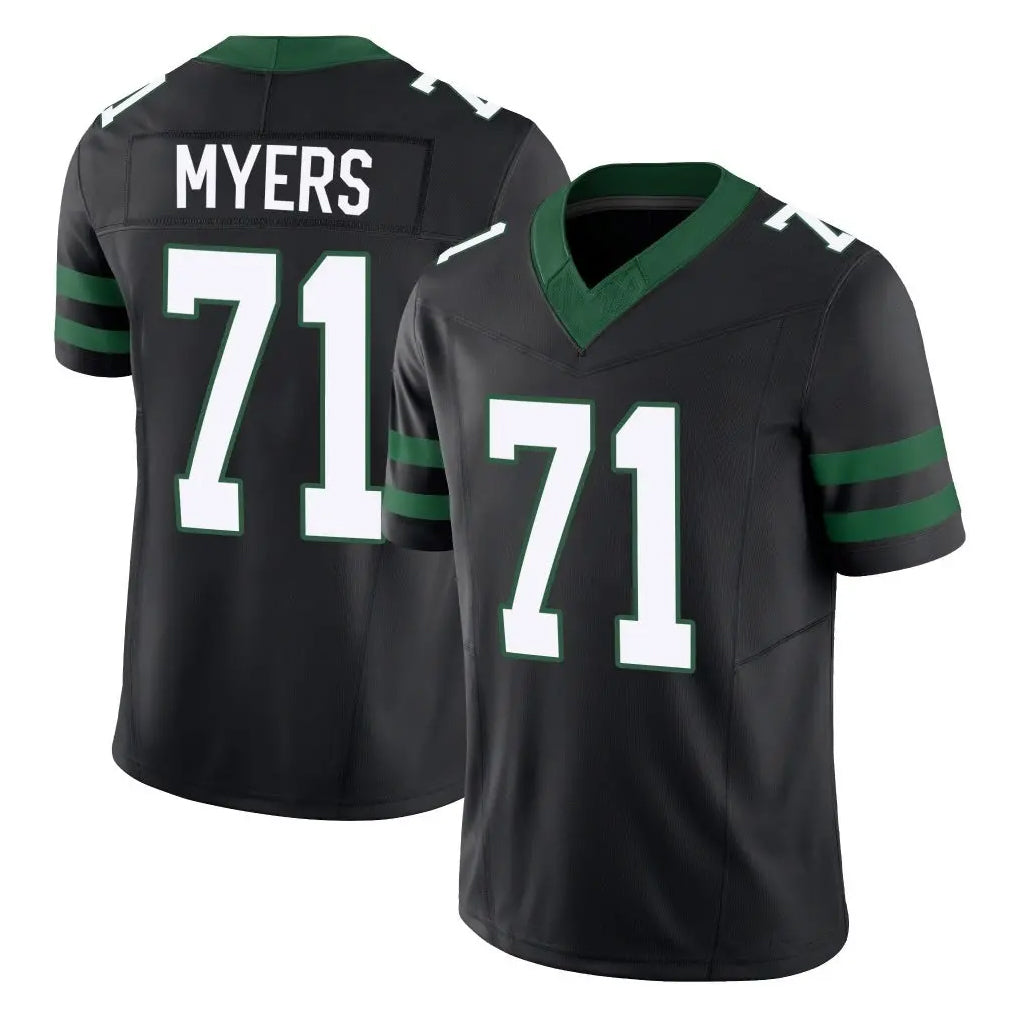 Kieara NY.Jets #71 Josh Myers Player Black Limited Legacy Vapor F.U.S.E. Home Game Stitched Jerseys
