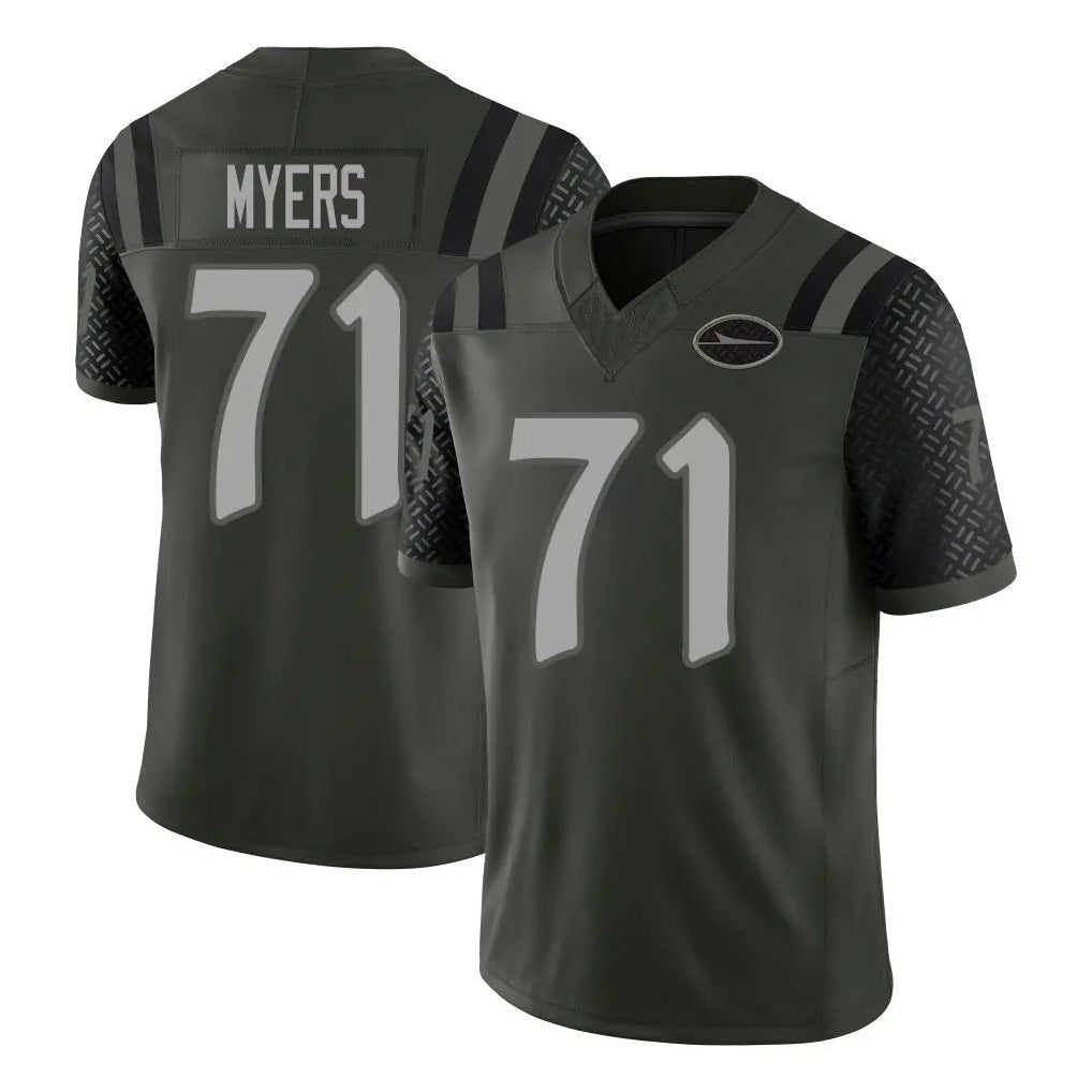 Kieara NY.Jets #71 Josh Myers Player Green Limited 2025 Rivalries Collection Home Game Stitched Jerseys
