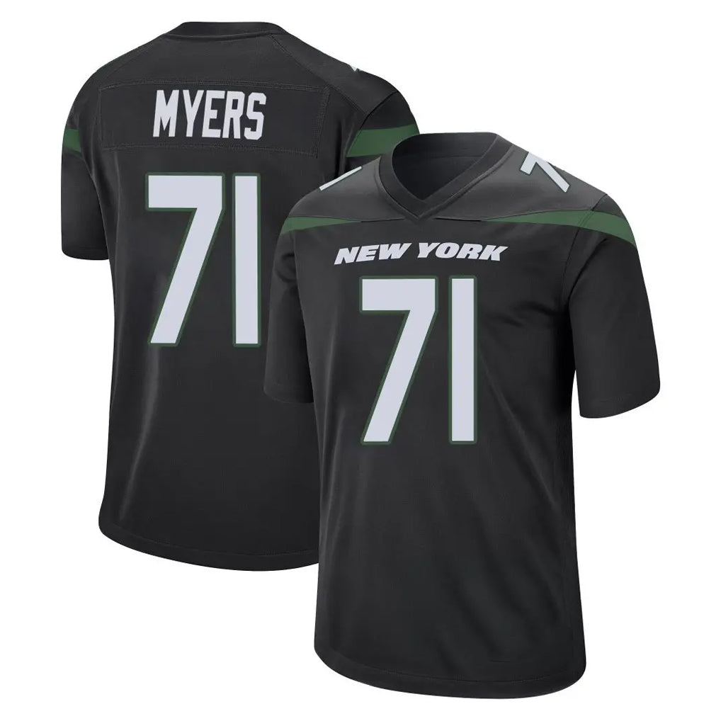 Kieara NY.Jets #71 Josh Myers Player Stealth Black Home Game Stitched Jerseys