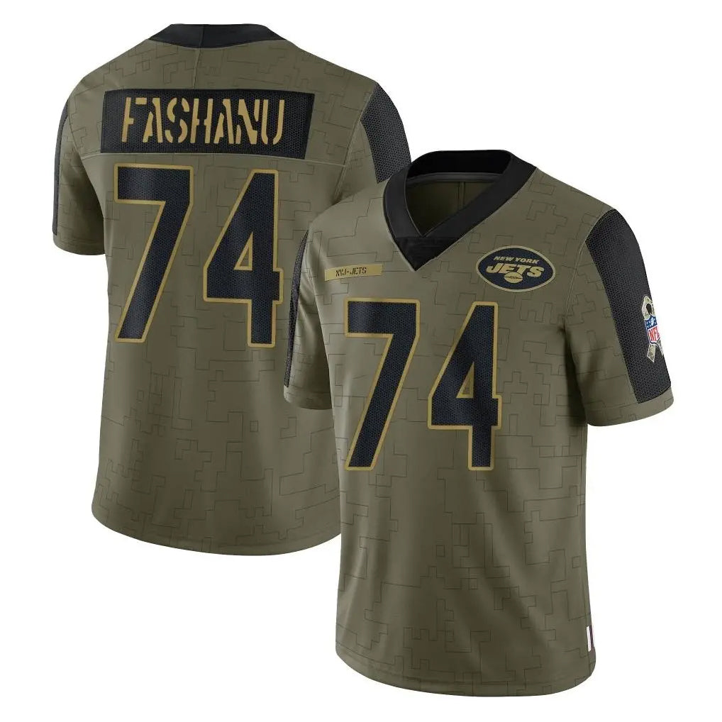 Kieara NY.Jets #74 Olu Fashanu Player Olive Salute To Service Limited Game Stitched Jerseys