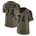 Kieara NY.Jets #74 Olu Fashanu Player Olive Salute To Service Limited Game Stitched Jerseys