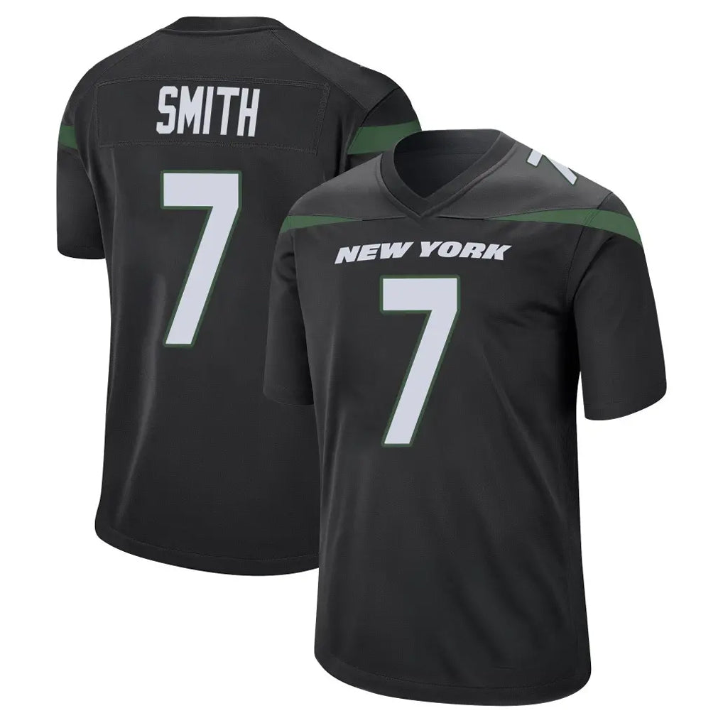 Kieara NY.Jets #7 Geno Smith Player Stealth Black Home Game Stitched Jerseys