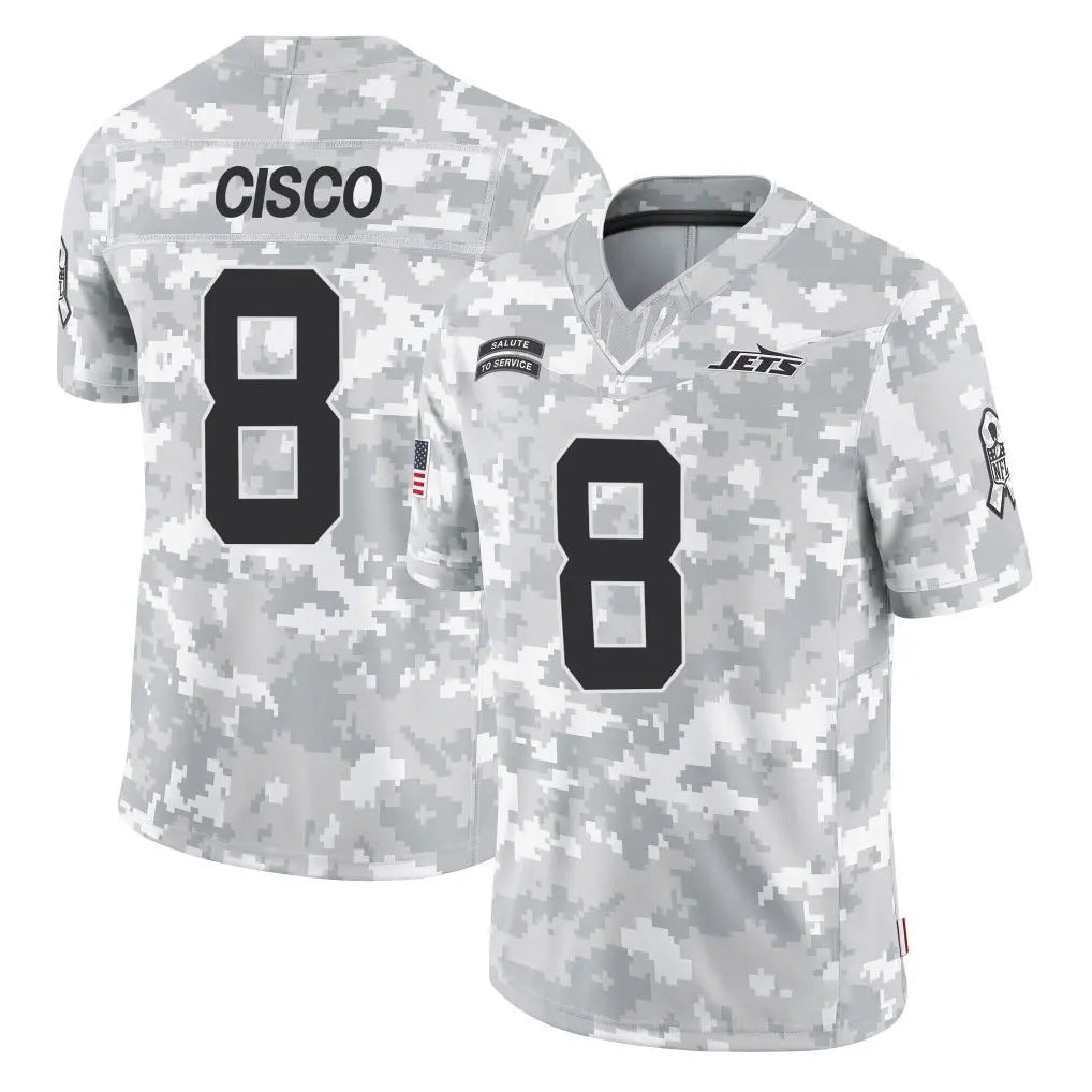Kieara NY.Jets #8 Andre Cisco Player Arctic Camo Salute to Service Limited Game Stitched Jerseys