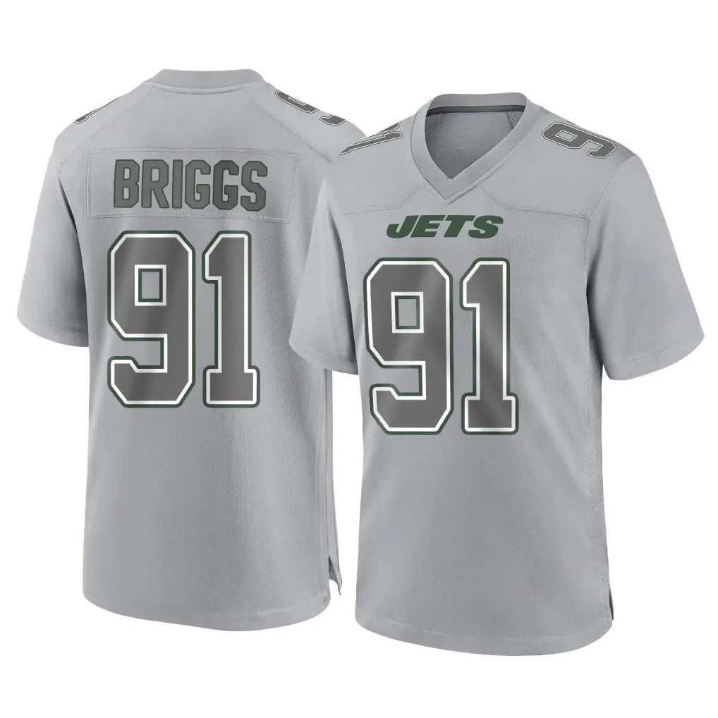 Kieara NY.Jets #91 Jowon Briggs Player Gray Limited Atmosphere Fashion Home Game Stitched Jerseys