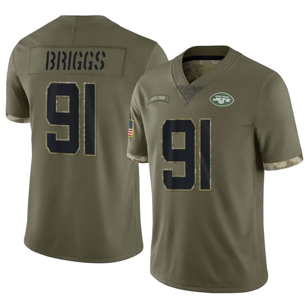 Kieara NY.Jets #91 Jowon Briggs Player Olive Salute To Service Limited Stitched Jerseys