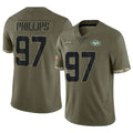 Kieara NY.Jets #97 Harrison Phillips Player Olive Salute To Service Limited Stitched Jerseys