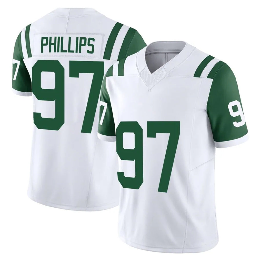 Kieara NY.Jets #97 Harrison Phillips Player White Limited Classic Vapor F.U.S.E. Home Game Stitched Jerseys