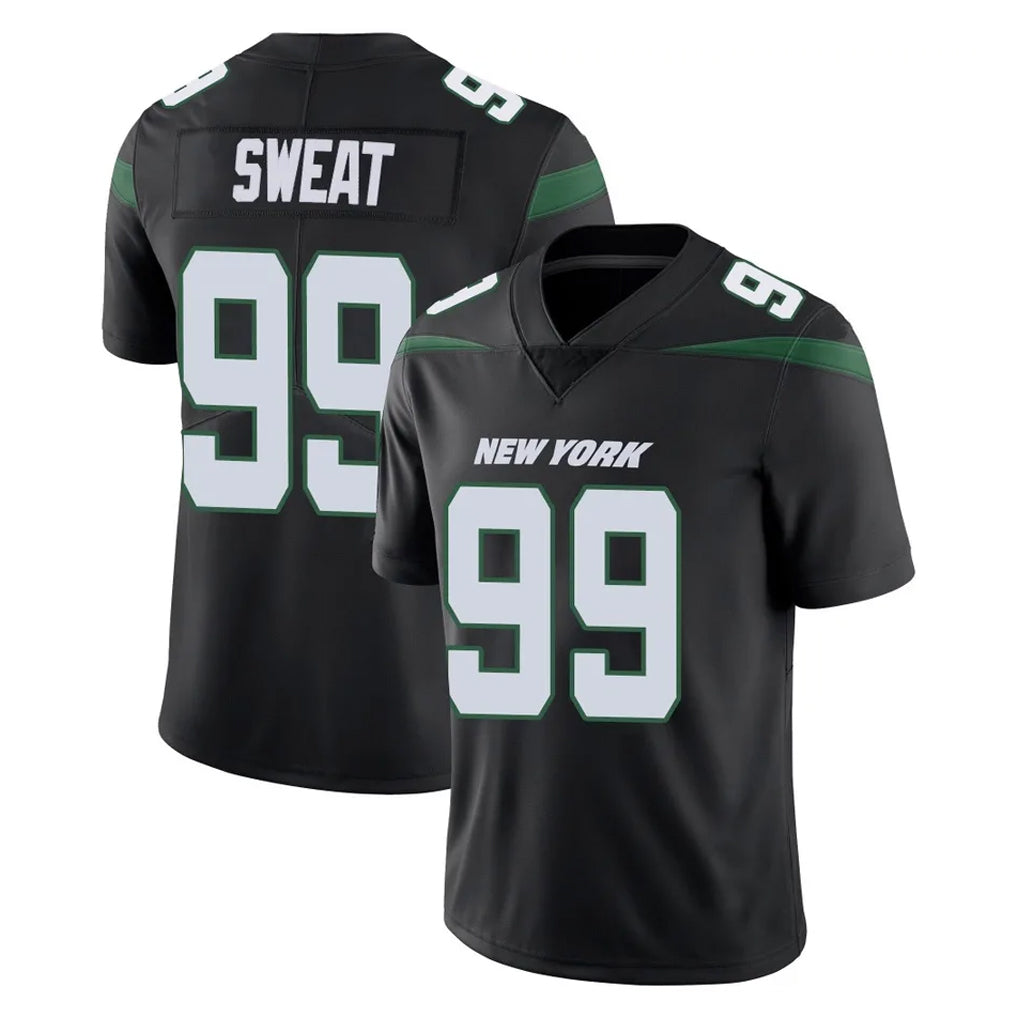 Kieara NY.Jets #99 T'Vondre Sweat Player Stealth Black Limited Vapor Home Game Stitched Jerseys