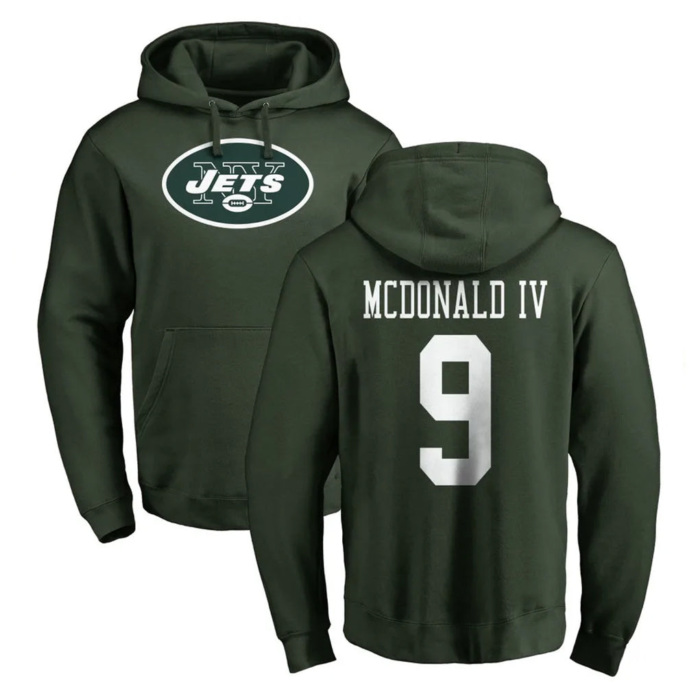 Kieara NY.Jets #9 Will McDonald IV Player Green LOGO Pullover Hoodies Limited Game Stitched Jerseys