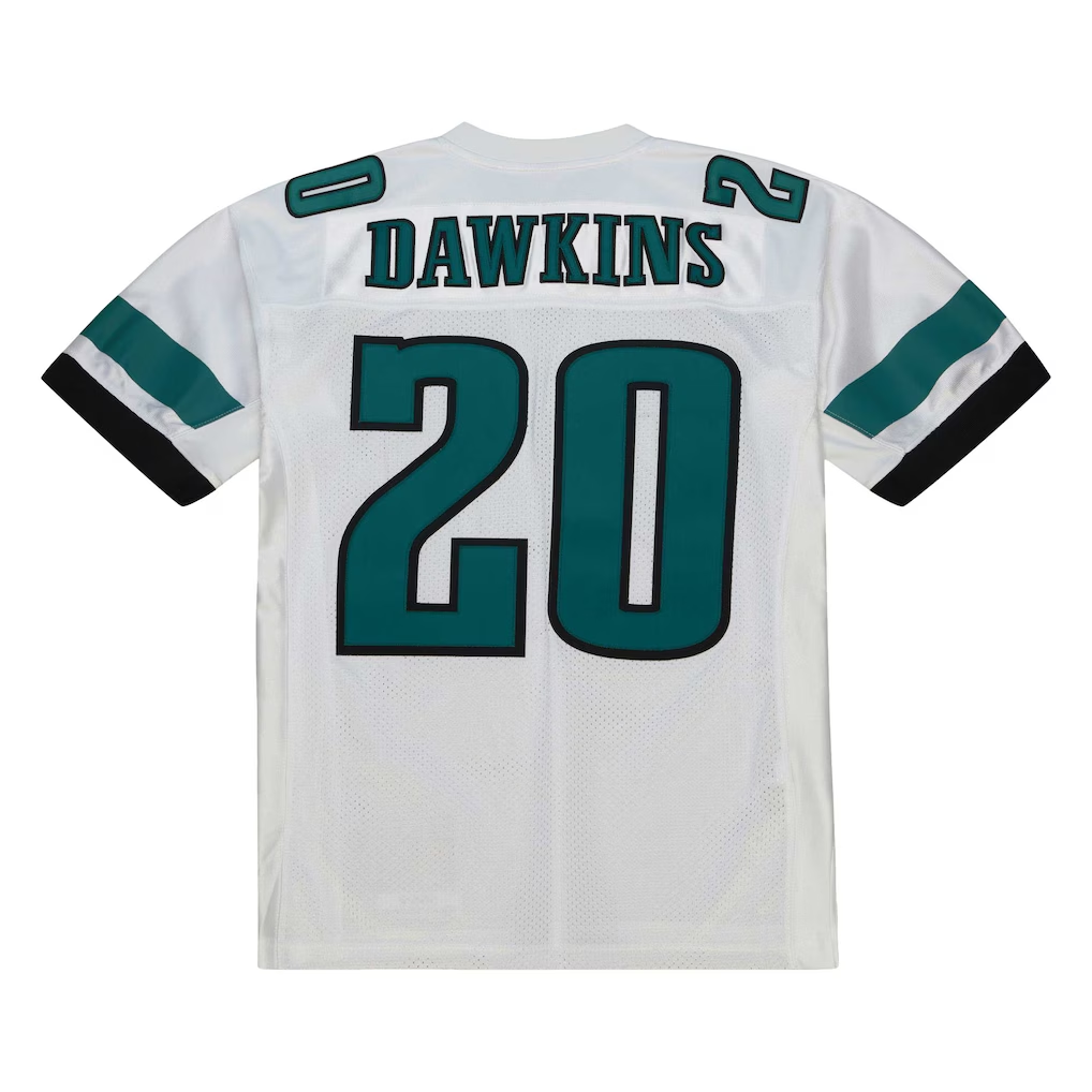 Kieara P.Eagles 1996 #20 Brian Dawkins Mitchell & Ness White Authentic Throwback Retired Player Stitched Puhic Jersey