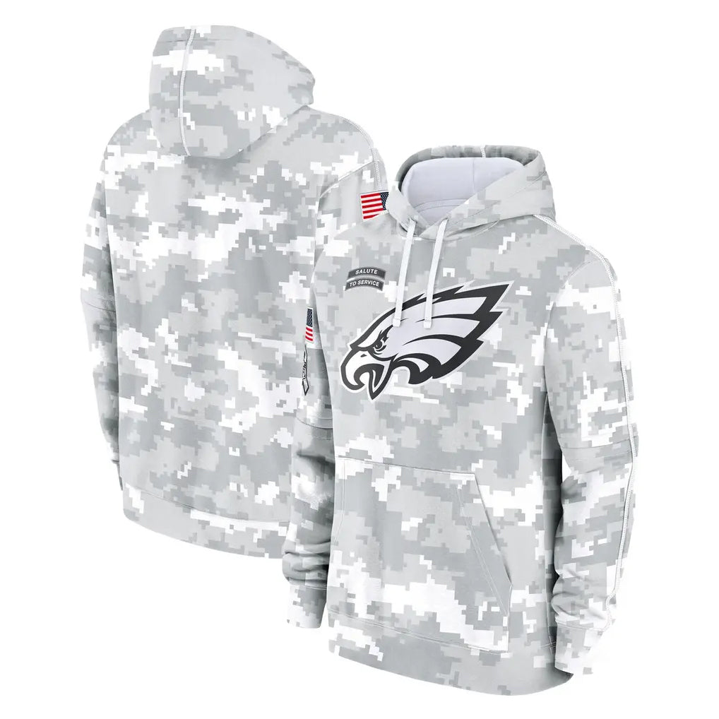 Kieara P.Eagles Arctic Camo Salute to Service Pullover Hoodies Limited Game Blank Player Stitched Jerseys