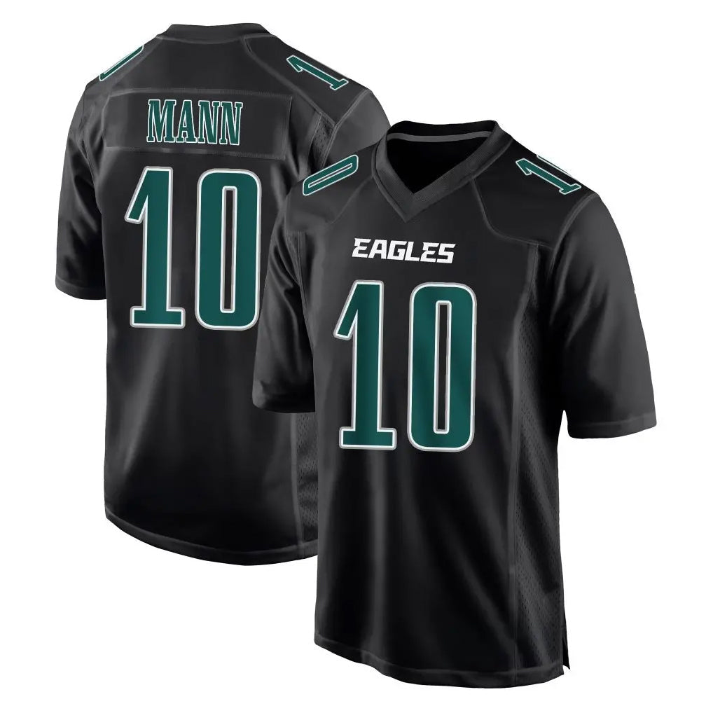 Kieara P.Eagles #10 Braden Mann Player Carbon Black Fashion Home Game Stitched Jerseys