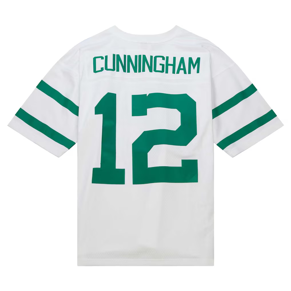 Kieara P.Eagles #12 Randall Cunningham Mitchell & Ness White Legacy Replica Jersey