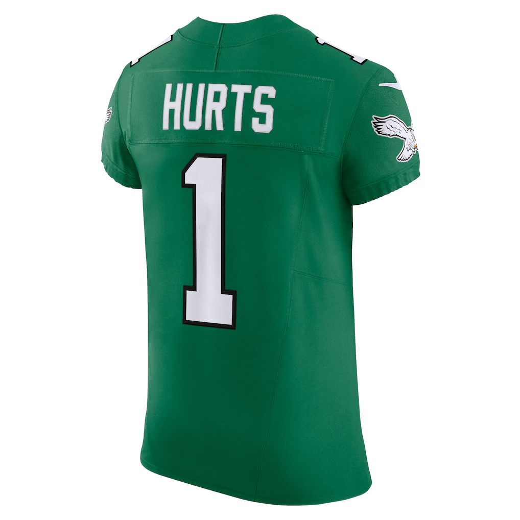 Kieara P.Eagles #1 Jalen Hurts Kelly Green Alternate Vapor F.U.S.E. Elite Stitched Jerseys