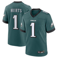 Kieara P.Eagles #1 Jalen Hurts Player Midnight Green Game Stitched Jerseys