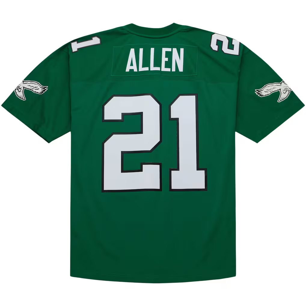 Kieara P.Eagles #21 Eric Allen Mitchell & Ness Kelly Green Legacy Replica Stitched Puhic Jersey
