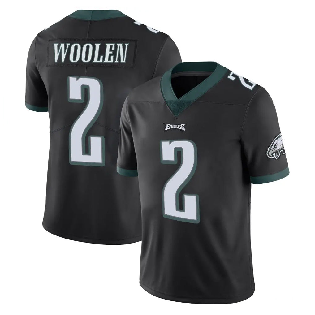 Kieara P.Eagles #2 Riq Woolen Player Black Limited Vapor Untouchable Home Game Stitched Jerseys