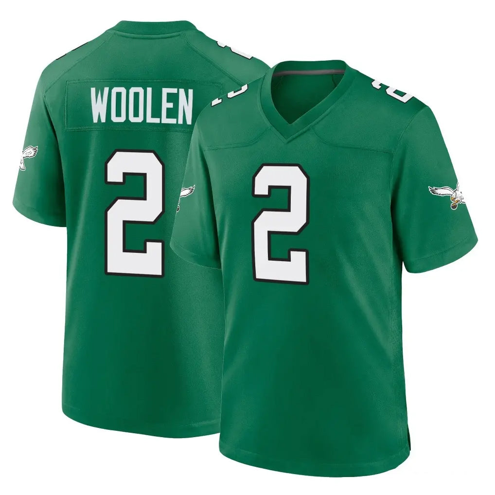 Kieara P.Eagles #2 Riq Woolen Player Green Kelly Alternate Home Game Stitched Jerseys
