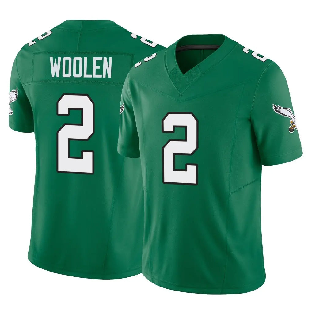 Kieara P.Eagles #2 Riq Woolen Player Green Kelly Alternate Vapor F.U.S.E. Home Game Stitched Jerseys