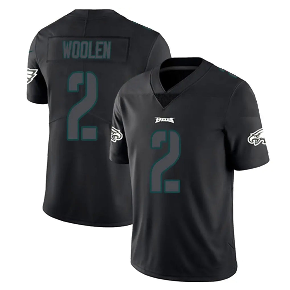 Kieara P.Eagles #2 Riq Woolen Player Limited Black Impact Home Game Stitched Jerseys